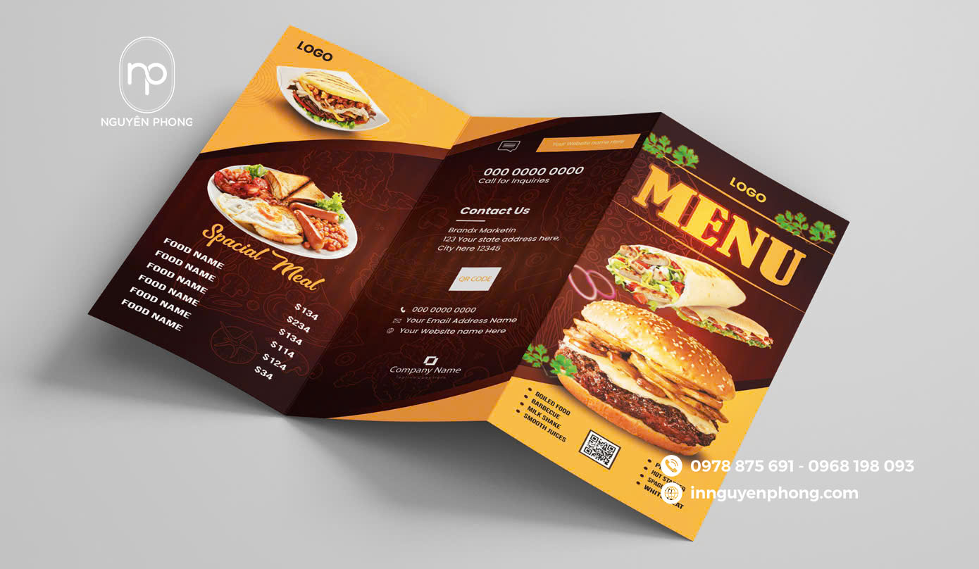 Báo giá in menu theo yêu cầu